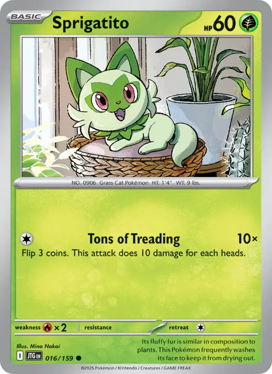 Sprigatito Reverse Holo 016/159 Journey Together Pokémon Card