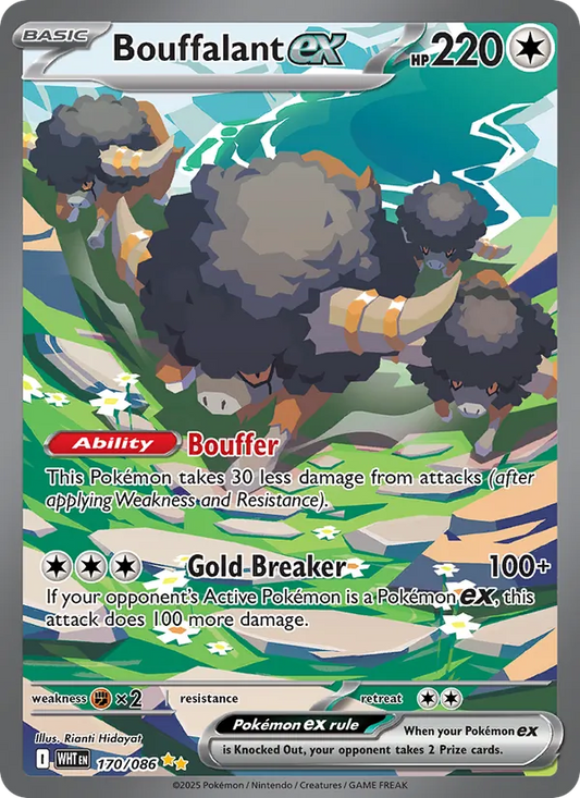 Bouffalant ex Holo 170/86 White Flare Pokémon Card