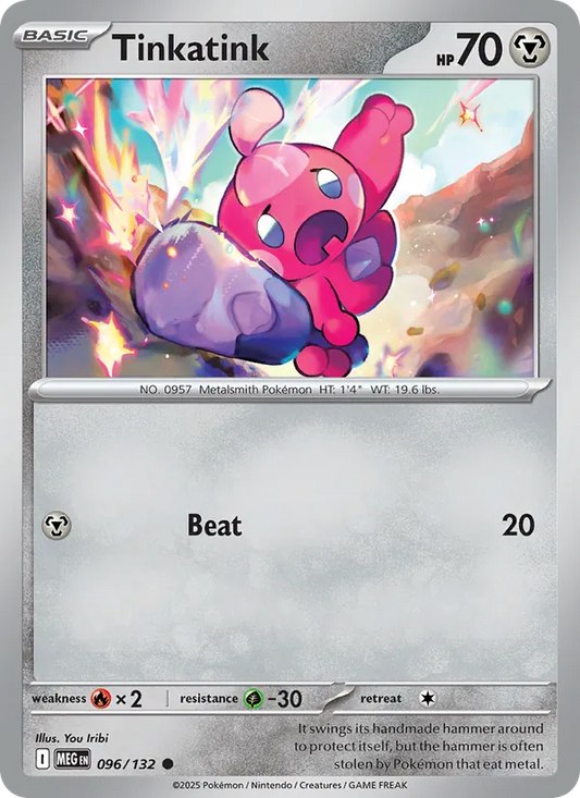 Tinkatink Normal 096/132 Mega Evolution Pokémon Card