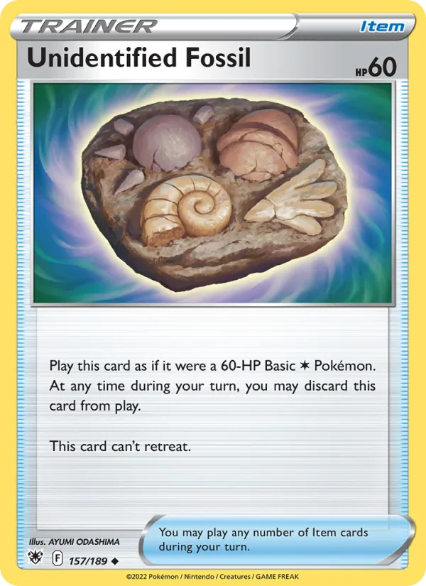 Unidentified Fossil Reverse Holo 157/189 Astral Radiance Pokémon Card