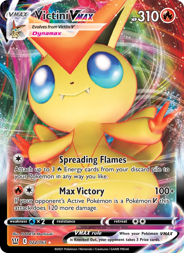 Victini VMAX Holo 022/163 Battle Styles Pokémon Card