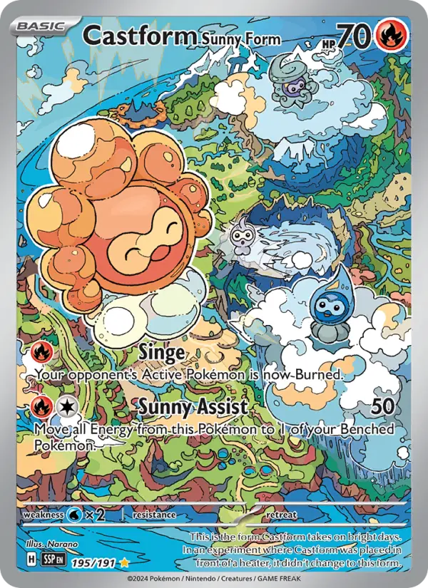 Castform Sunny Form Holo 195/191 Surging Sparks Pokémon Card