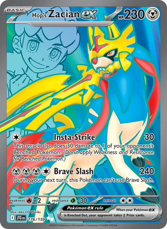 Hop's Zacian ex Holo 176/159 Journey Together Pokémon Card