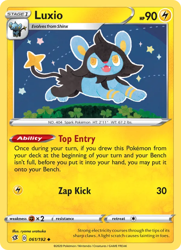 Luxio Reverse Holo 061/192 Rebel Clash Pokémon Card