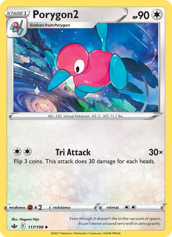 Porygon2 Reverse Holo 117/198 Chilling Reign Pokémon Card