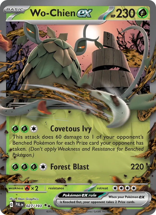 Wo-Chien ex Holo 027/193 Paldea Evolved Pokémon Card