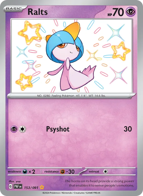 Ralts Holo 153/91 Paldean Fates Pokémon Card