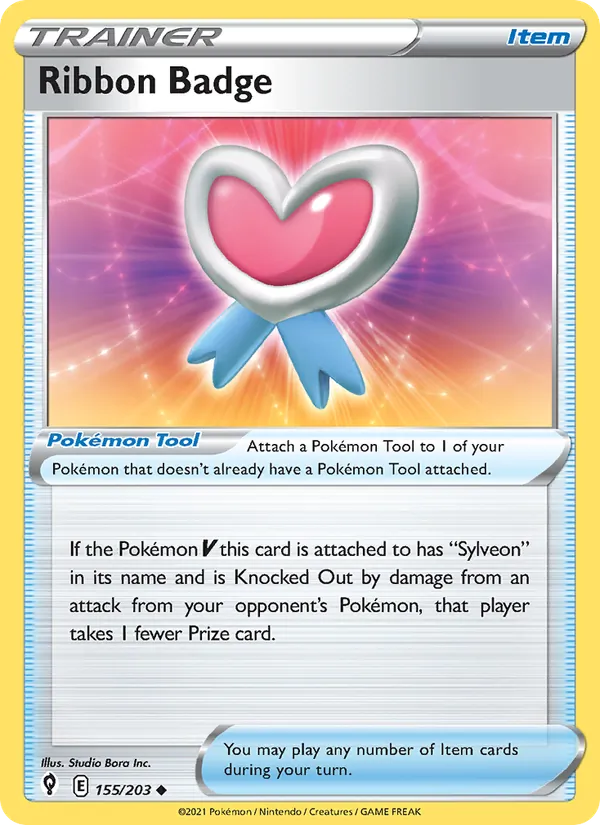 Ribbon Badge Reverse Holo 155/203 Evolving Skies Pokémon Card