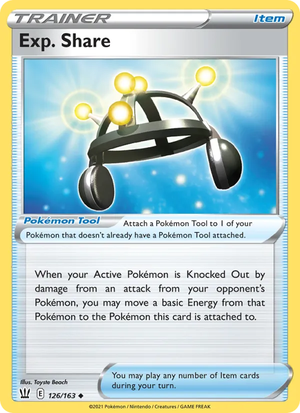 Exp. Share Reverse Holo 126/163 Battle Styles Pokémon Card
