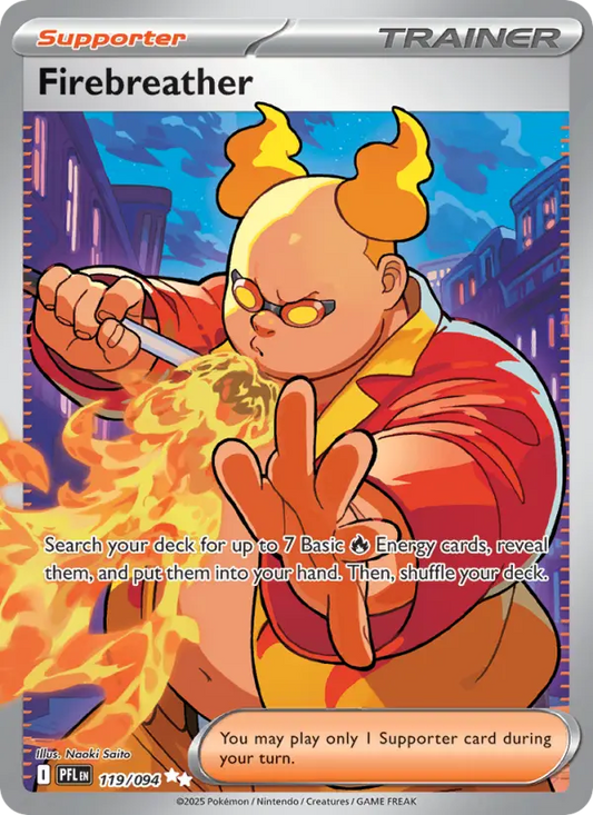 Firebreather Holo 119/94 Phantasmal Flames Pokémon Card
