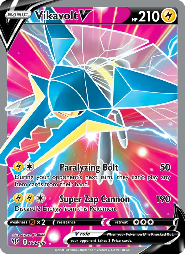 Vikavolt V Holo 180/189 Darkness Ablaze Pokémon Card
