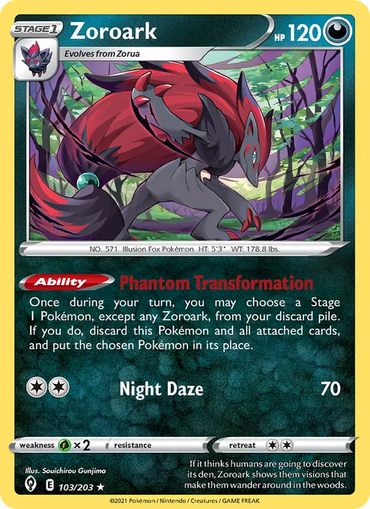 Zoroark Holo 103/203 Evolving Skies Pokémon Card