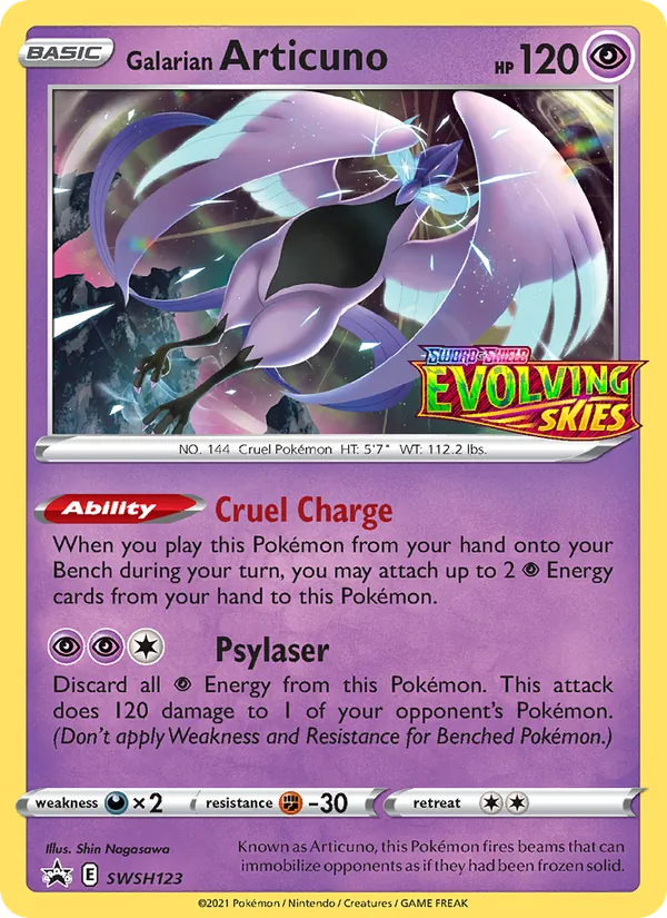 Galarian Articuno Holo WH123/307 SWSH Black Star Promos Pokémon Card