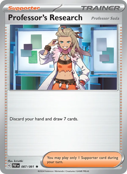 Professor's Research Holo 087/91 Paldean Fates Pokémon Card