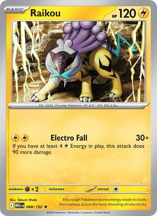 Raikou Holo 048/132 Mega Evolution Pokémon Card