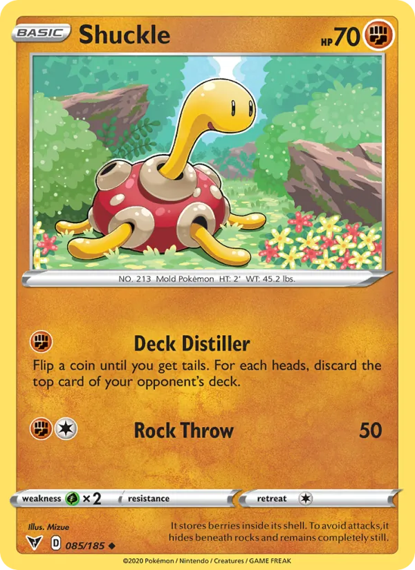 Shuckle Reverse Holo 085/185 Vivid Voltage Pokémon Card