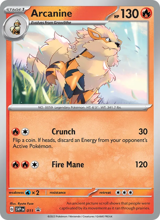 Arcanine Holo 011/225 SVP Black Star Promos Pokémon Card
