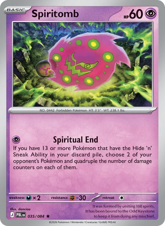 Spiritomb Normal 035/84 Pitch Black Pokémon Card