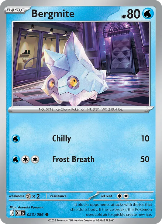 Bergmite Normal 023/86 Chaos Rising Pokémon Card