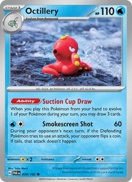 Octillery Reverse Holo 034/182 Paradox Rift Pokémon Card