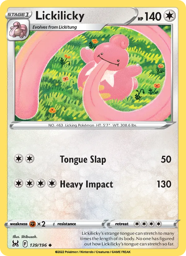Lickilicky Reverse Holo 139/196 Lost Origin Pokémon Card