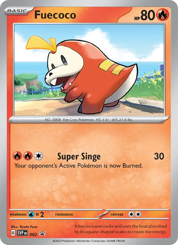 Fuecoco Non-Foil 002/225 SVP Black Star Promos Pokémon Card
