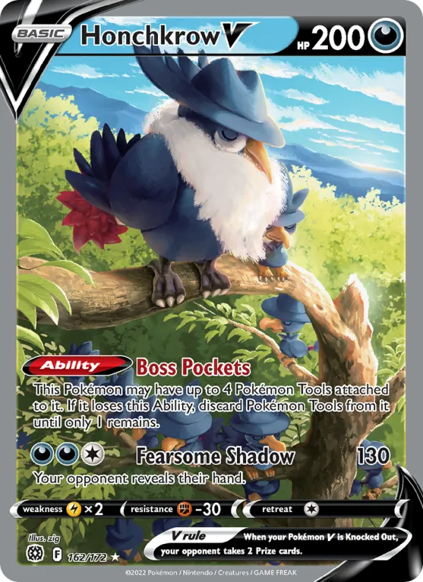 Honchkrow V Holo 162/172 Brilliant Stars Pokémon Card
