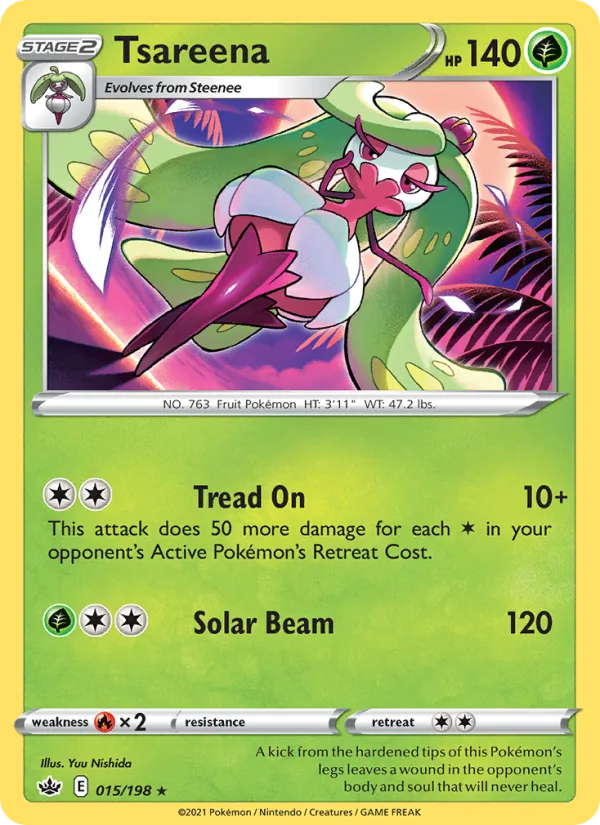 Tsareena Reverse Holo 015/198 Chilling Reign Pokémon Card