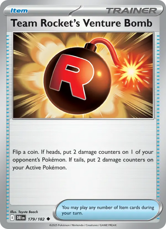 Team Rocket's Venture Bomb Reverse Holo 179/182 Destined Rivals Pokémon Card