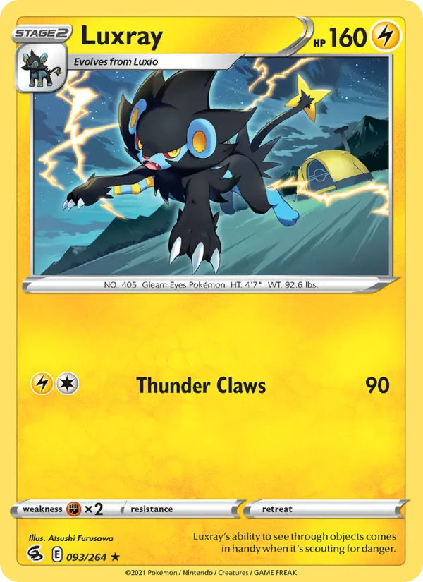 Luxray Reverse Holo 093/264 Fusion Strike Pokémon Card