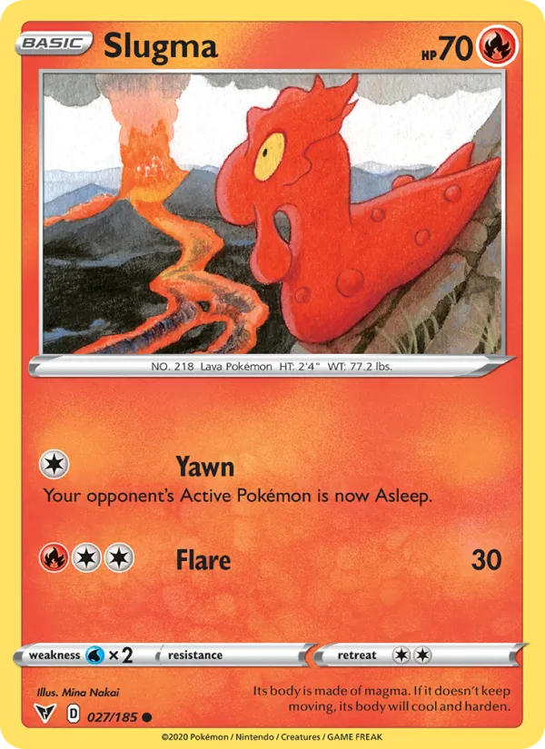 Slugma Reverse Holo 027/185 Vivid Voltage Pokémon Card