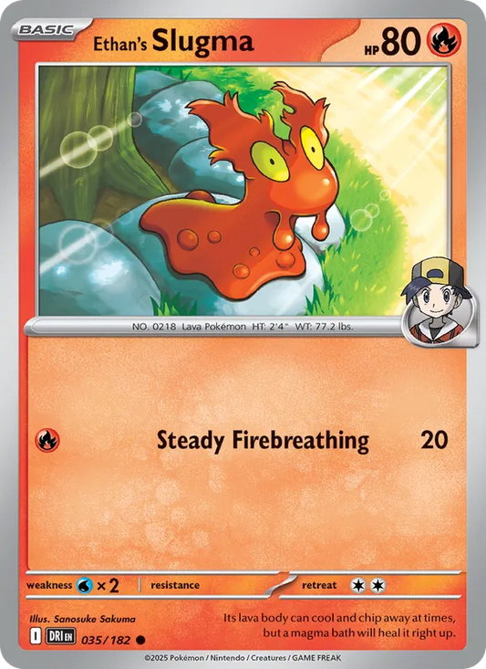 Ethan's Slugma Normal 035/182 Destined Rivals Pokémon Card