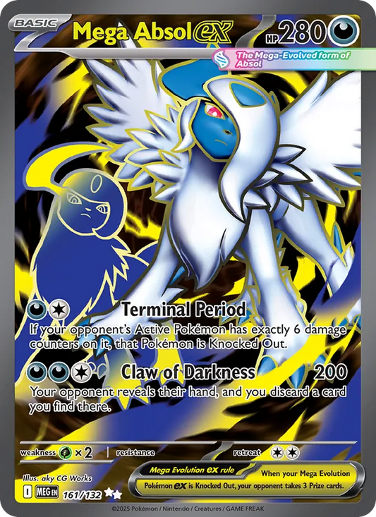 Mega Absol ex Holo 161/132 Mega Evolution Pokémon Card