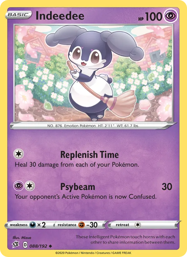 Indeedee Reverse Holo 088/192 Rebel Clash Pokémon Card