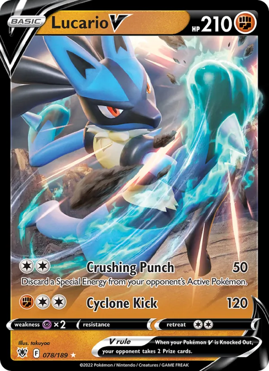 Lucario V Holo 078/189 Astral Radiance Pokémon Card