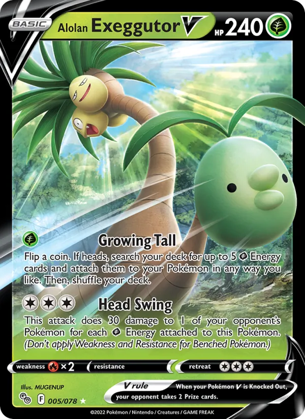 Alolan Exeggutor V Holo 005/78 Pokémon GO Pokémon Card