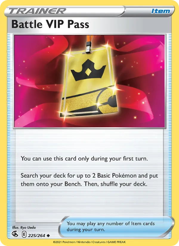 Battle VIP Pass Reverse Holo 225/264 Fusion Strike Pokémon Card