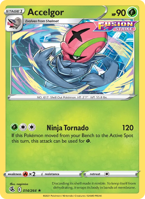Accelgor Reverse Holo 014/264 Fusion Strike Pokémon Card