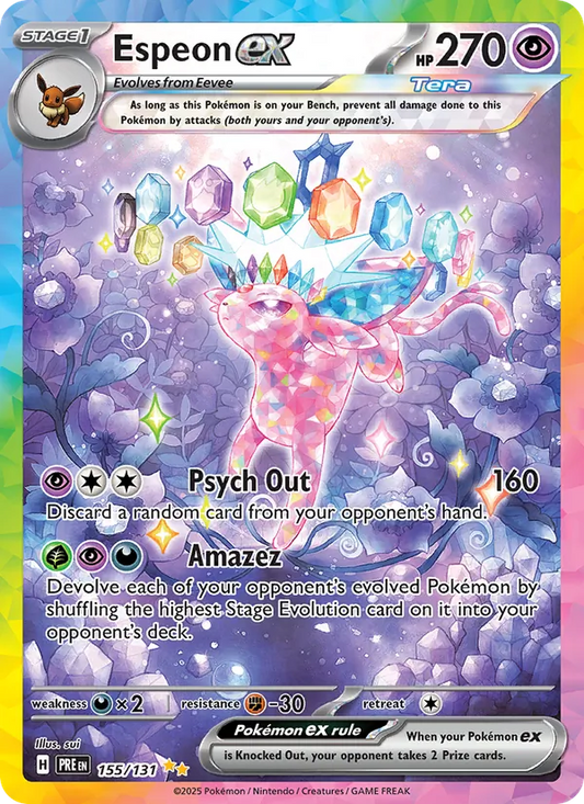 Espeon ex Holo 155/131 Prismatic Evolutions Pokémon Card