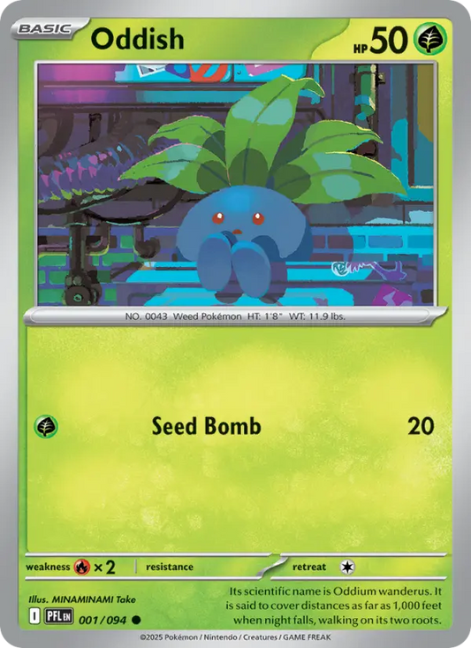 Oddish Reverse Holo 001/94 Phantasmal Flames Pokémon Card