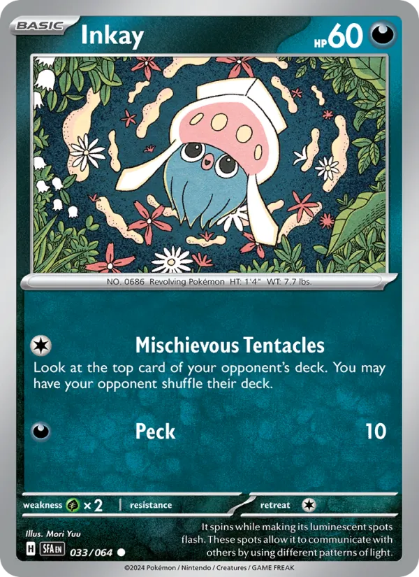 Inkay Normal 033/64 Shrouded Fable Pokémon Card