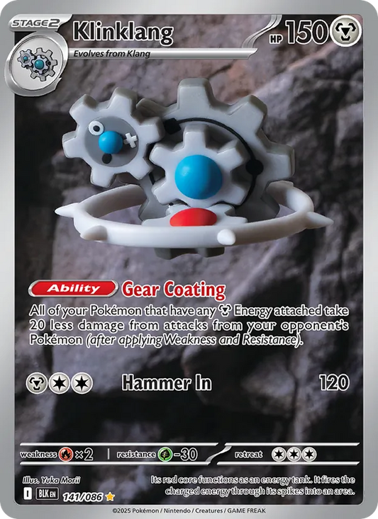 Klinklang Holo 141/86 Black Bolt Pokémon Card