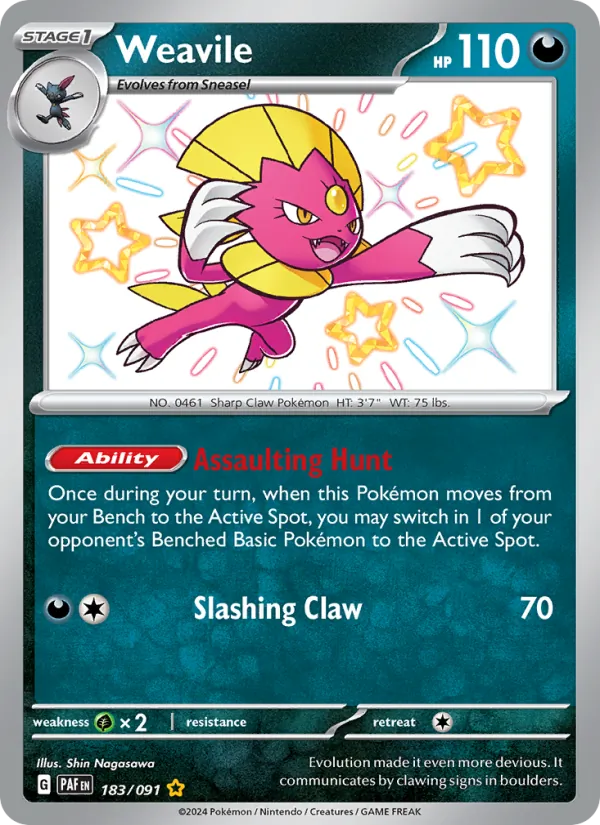Weavile Holo 183/91 Paldean Fates Pokémon Card
