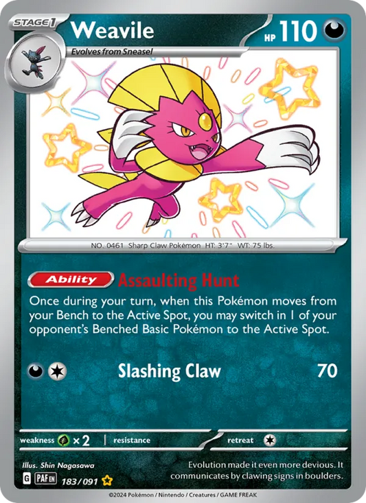 Weavile Holo 183/91 Paldean Fates Pokémon Card