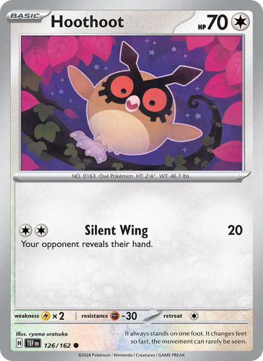 Hoothoot Normal 126/162 Temporal Forces Pokémon Card