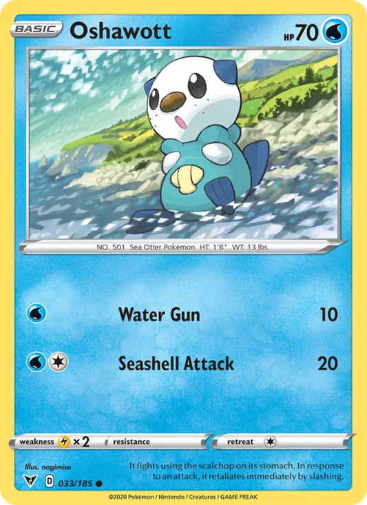 Oshawott Normal 033/185 Vivid Voltage Pokémon Card