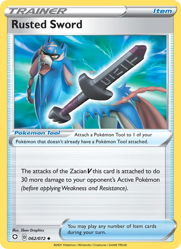 Rusted Sword Reverse Holo 062/72 Shining Fates Pokémon Card