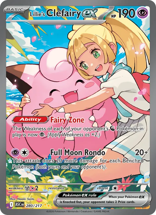 Lillie's Clefairy ex Holo 280/217 Ascended Heroes Pokémon Card
