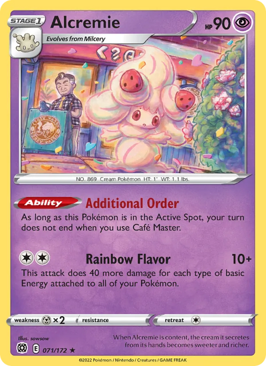 Alcremie Reverse Holo 071/172 Brilliant Stars Pokémon Card