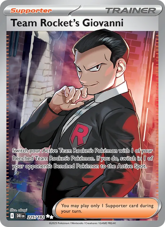 Team Rocket's Giovanni Holo 225/182 Destined Rivals Pokémon Card